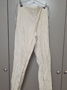 A New Day Cream Pinstripe High-Waist Pants Size 14